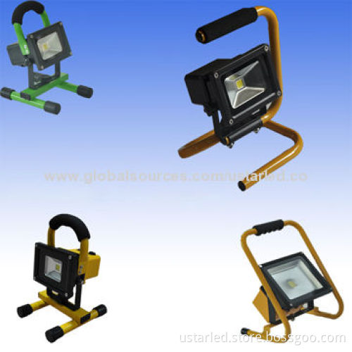 30W Portable and Rechargeable LED Floodlights, IP65, 10-hour Charging, Light on 8 Hours, CE and RoHS